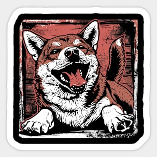 Retro Art Shiba Inu Dog Lover Sticker